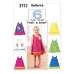 Butterick | B3772 | Toddlers'/Children's Button-Shoulder Dresses