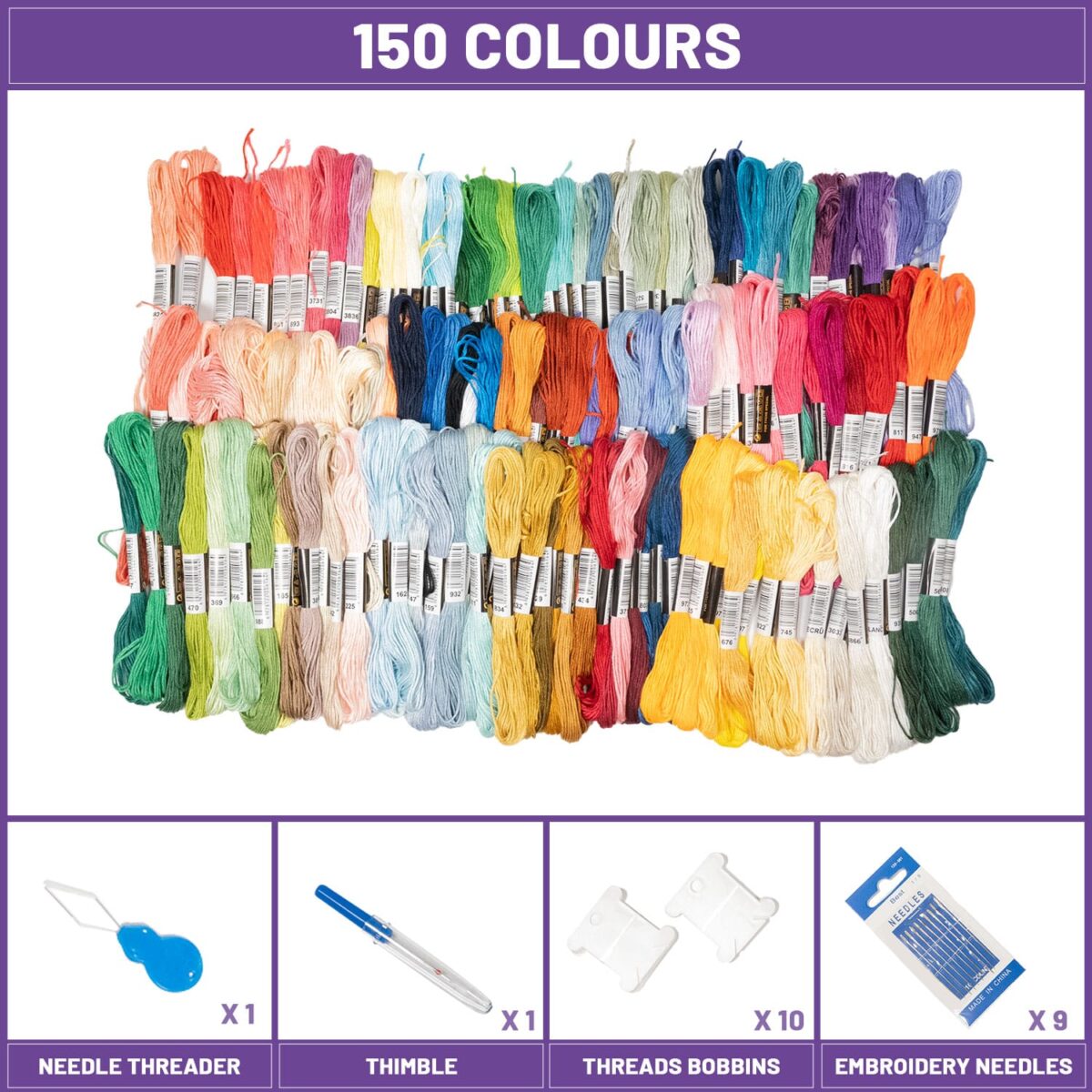 Embroidery Thread Set | 150 Piece Embroidery Kit - Image 3