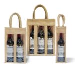 Window Wine Bottle Bag | Hessian Wine Bag | Wine gift Bag