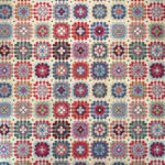 Crochet Multi Tapestry Fabric – New World Tapestry Retro Granny Square Upholstery (360 GSM / 140cm Wide)