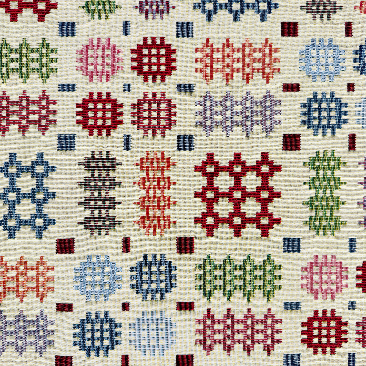 3011.jpg Welsh Blanket Multi Tapestry Fabric – New World Tapestry Traditional Geometric Upholstery (360 GSM / 140cm Wide) - Image 1