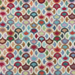 Little Carnival Multi Tapestry Fabric – New World Tapestry Retro Scallop Upholstery Material (360 GSM / 140cm Wide)