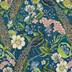 Peacock Chique Multi Tapestry Fabric – New World Tapestry Jewel Teal Botanical Upholstery (360 GSM / 140cm Wide)